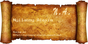 Nyilassy Alexia névjegykártya
